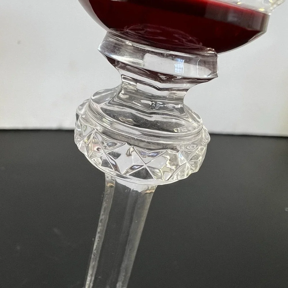 AJKA Olinda Fabergé Xenia Ruby Red Champagne Flute 9.5